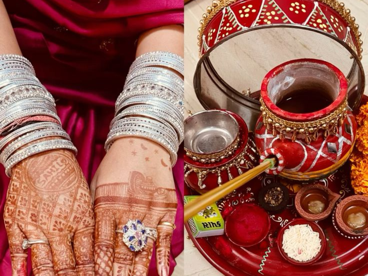 different-rituals-same-love-explore-how-karva-chauth-is-celebrated-across-india Maharashtra & Gujarat: Similar But Subtle (Image Credit: Pinterest) - Photo Gallery