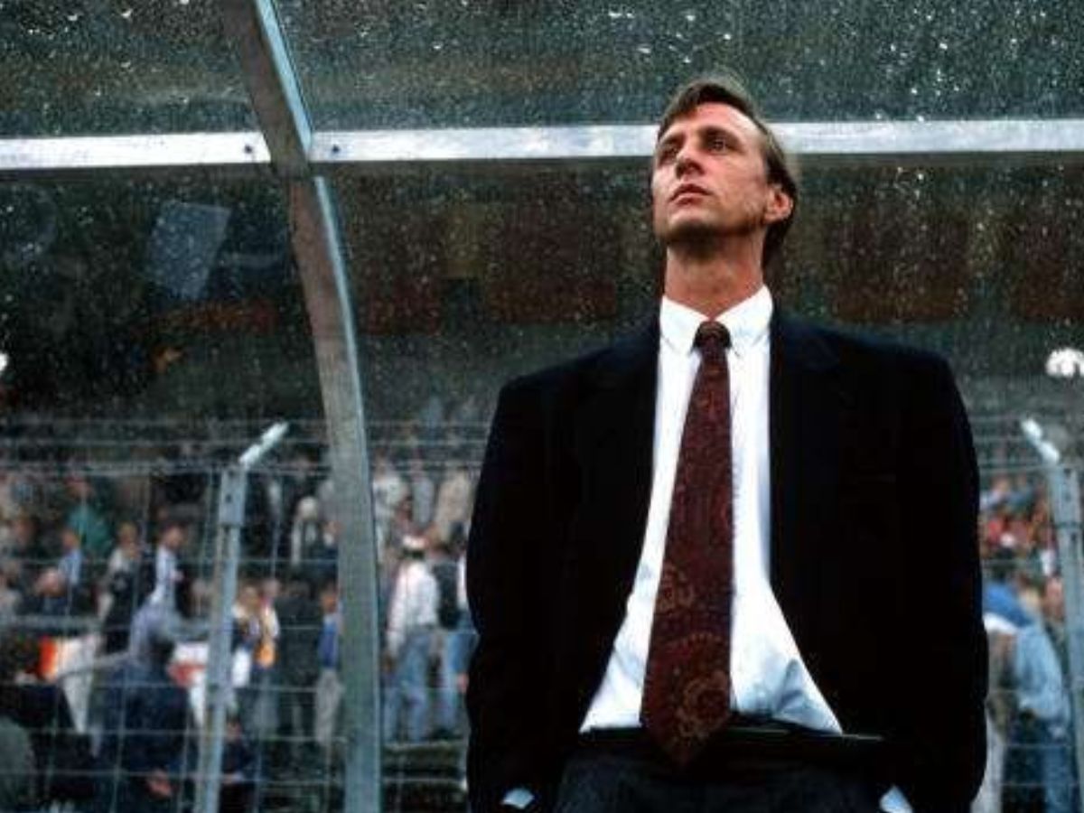 Johan Cruyff revolutionized club football through his introduction of "Total Football" at Barcelona by combining fluid player movement with positional discipline and technical competence. Through La Masia he established the tactical and philosophical base of contemporary football which has impacted numerous generations of players. The football world views him as an architect of both intelligence and beauty who exceeded his role as a manager. (Image credit: Pinterest) - Photo Gallery