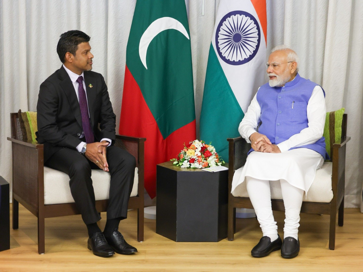pm-modis-visit-to-maldives-day-2 PM Modi meeting with Maldivian Vice President Uz. Hussain Mohamed Latheef (Credit - @narendramodi) - Photo Gallery