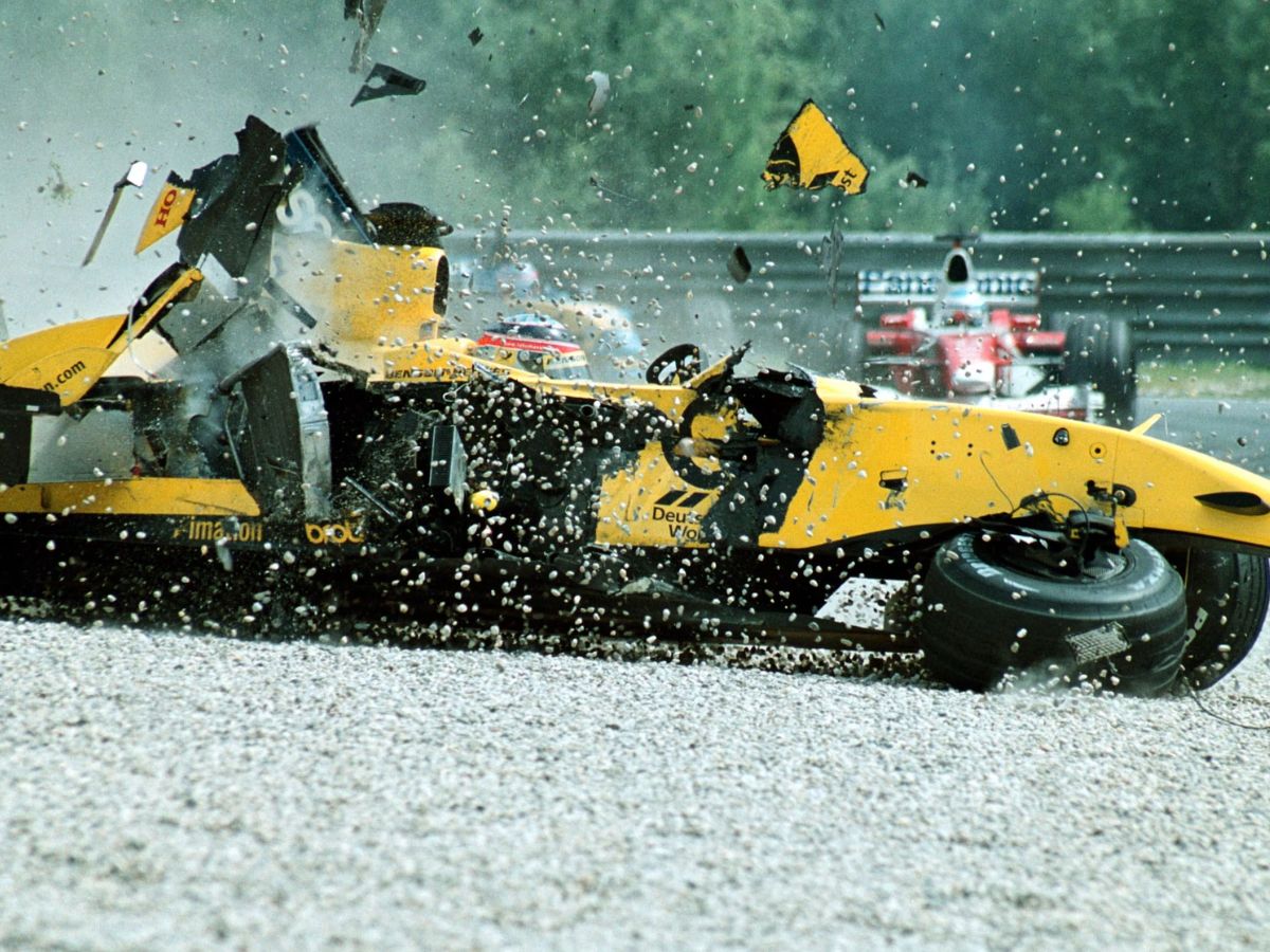 5-horrific-crashes-of-f1-history The 2002 Austrian Grand Prix collision between Nick Heidfeld and Takuma Sato miraculously concluded without serious injuries to either driver. (F1 Website) - Photo Gallery