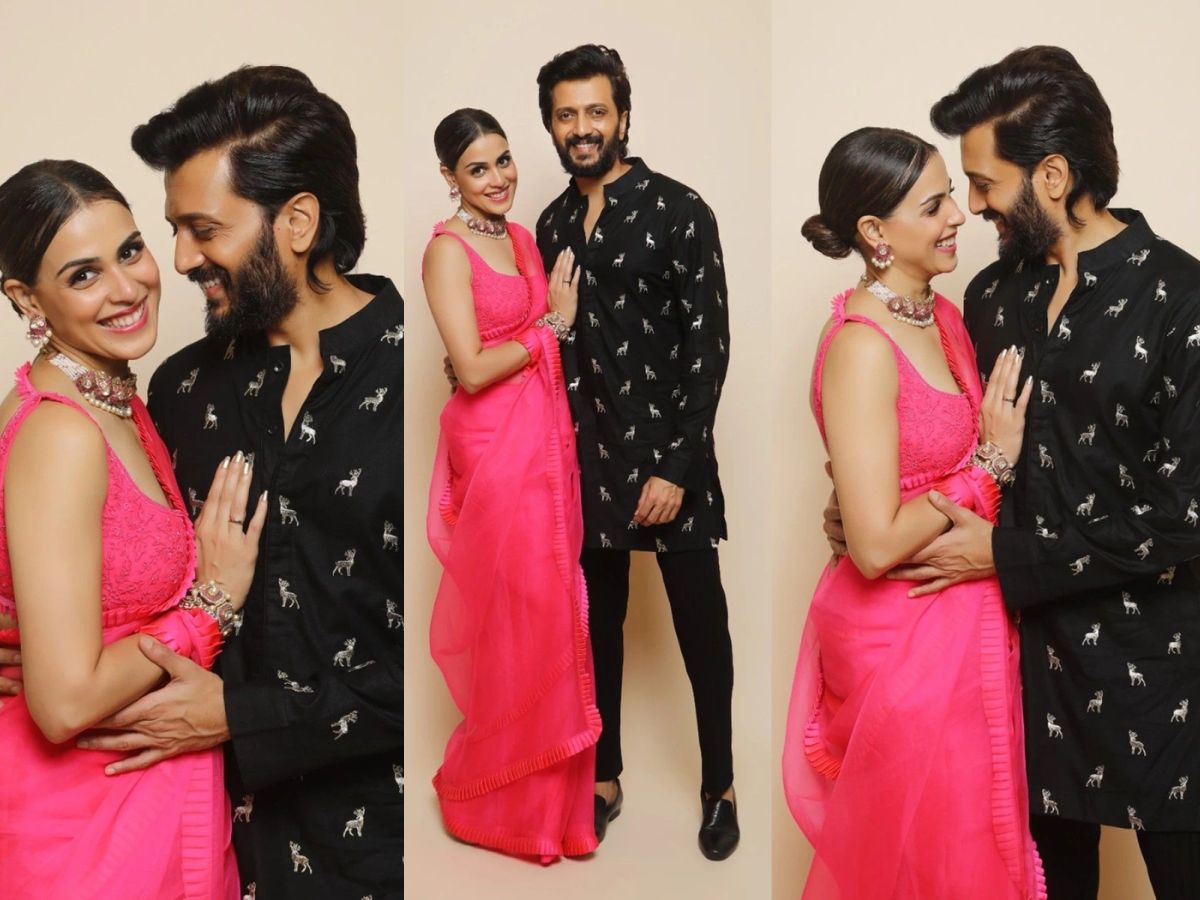 from-virat-kohli-anushka-sharma-to-priyanka-chopra-nick-jonas-celebrity-couple-looks-to-recreate-this-teej-2025-fashion-inspiraton-from-bollywood Riteish Deshmukh and wife in ethnics - Photo Gallery
