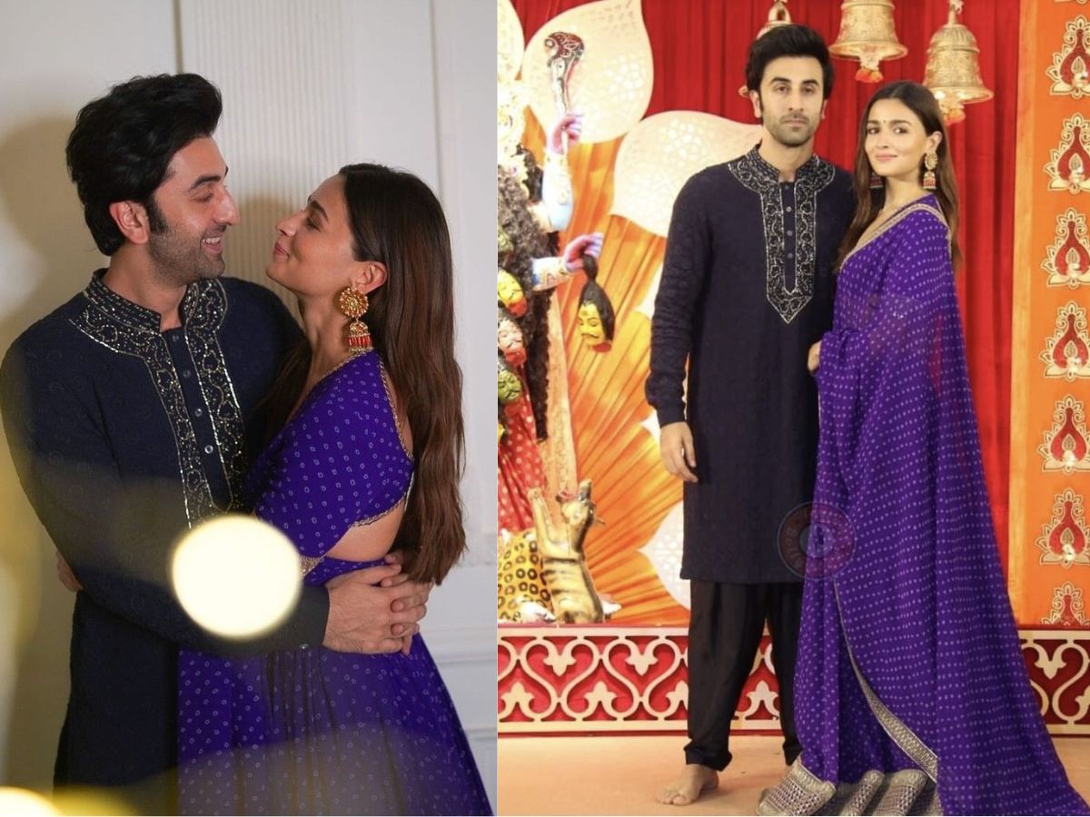 from-virat-kohli-anushka-sharma-to-priyanka-chopra-nick-jonas-celebrity-couple-looks-to-recreate-this-teej-2025-fashion-inspiraton-from-bollywood ranbir kapoor and alia bhatt in ethnics - Photo Gallery