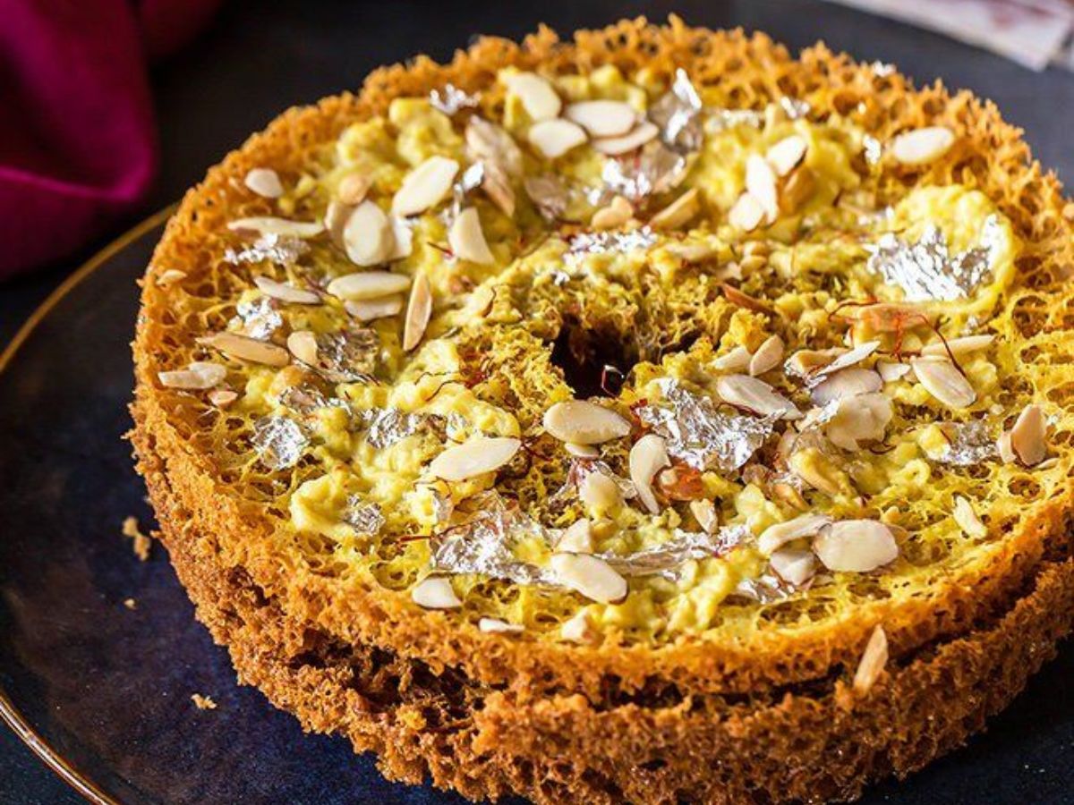 Ghewar is a sweet Indian dessert (Image Credit- Pinterest) - Photo Gallery