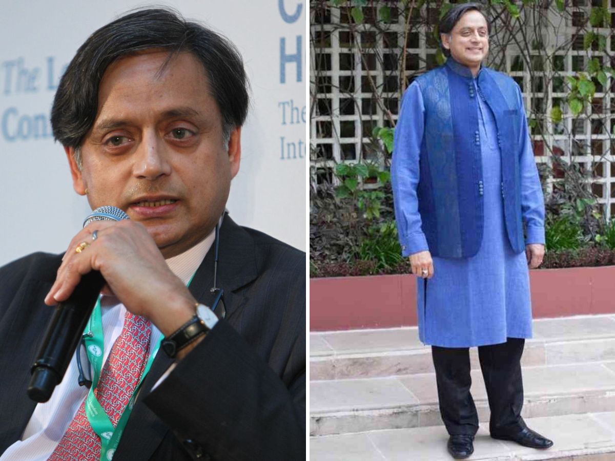 in-pics-from-pm-narendra-modi-to-shashi-tharoor-11-leaders-who-took-style-seriously-in-indian-parliament Shashi Tharoor – Intellectual Chic(Image Credit- Pinterest) - Photo Gallery